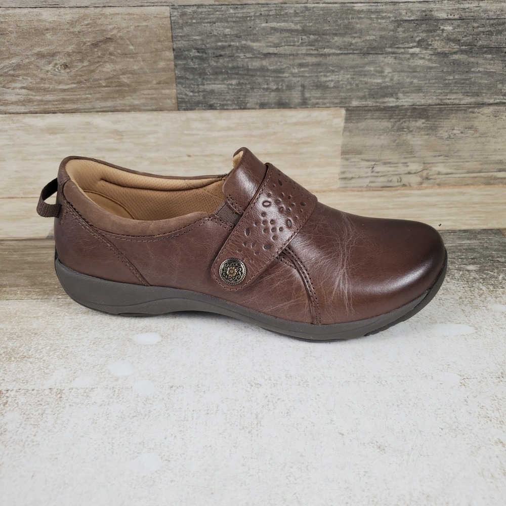 Dansko Sallie Womens Shoes Sz 8 Stone Waxy Burnished Leather Slip On Comfort